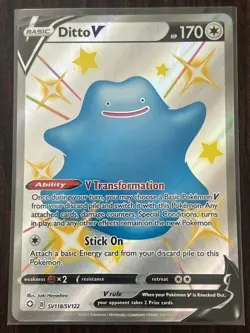 Ditto V SV118/SV122 Holo Rare V Shining Fates Shiny Vault Pokemon LP - Image 1