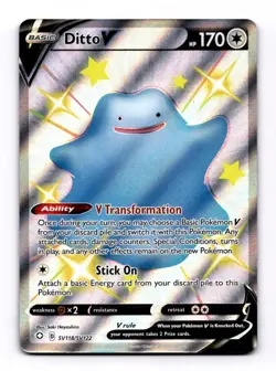 Ditto V SV118/SV122 Shiny Holo Rare Pokemon TCG Shining Fates: Shiny Vault NM - Image 1