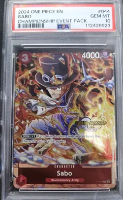 2024 One Piece Sabo Event Pack Volume 4 Championship Promo #044 PSA 10 Pop44 - Image 1