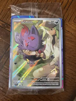 Pokemon TCG Journey Together N's Zorua #189 Holo Promo Card Sealed With Dividers - Image 1