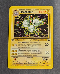 1999 Vintage Magneton 26/62 1st Edition Non Holo Rare Fossil Pokemon TCG WOTC NM - Image 3