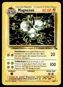 Magneton (26) Rare Unlimited Fossil 26/62 NM Pokemon TCG - Image 1