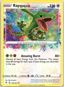 Rayquaza 138/185 SWSH04: Vivid Voltage - Pokemon Card - NM - Image 1