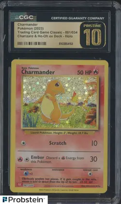 2023 Pokemon Trading Card Classic #001/034 CLC Charmander CGC 10 PRISTINE - Image 1