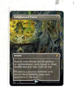 MTG SkeenAB Enlightened Tutor BORDERLESS from Dominaria Remastered. NM. - Image 1