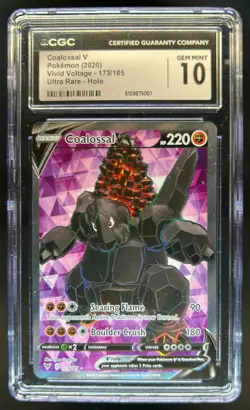 2020 Pokemon SWSH Vivid Voltage Coalossal V #173/185 CGC 10 - Image 1