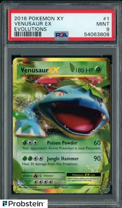 2016 Pokemon XY Evolutions #1 Venusaur Ex PSA 9 MINT - Image 1