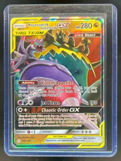2019 Pokemon Sun & Moon Cosmic Eclipse Naganadel Guzzlord Tag Team Holo #158/236 - Image 1