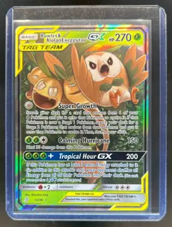 2019 Pokemon Sun Moon Unified Minds Rowlet Alolan Exeggutor Tag Team Holo #1/236 - Image 1