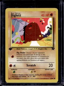 2000 Pokemon Team Rocket First Edition Diglett #52/82 - Image 1