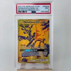 2021 Pokemon Pikachu & Zekrom GX Tag Team Promo SM248 English PSA 9 - Image 1