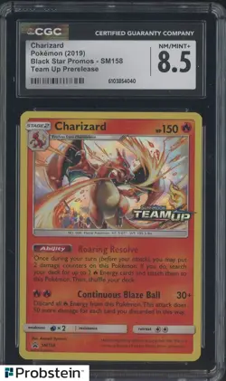 2019 Pokemon SM158 Black Star Promos Team Up Prerelease #SM158 Charizard CGC 8.5 - Image 1