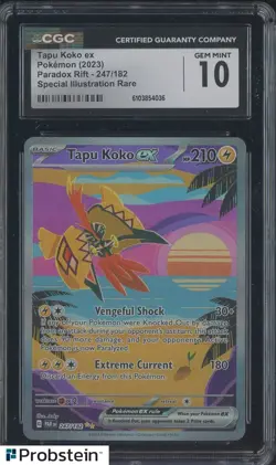 2023 Pokemon Paradox Rift #247/182 Tapu Koko Ex SIR CGC 10 GEM MINT - Image 1