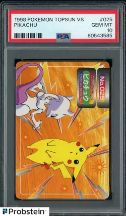 1998 Pokemon Pocket Monsters Topsun vs Pikachu #025 PSA 10 GEM MINT - Image 1