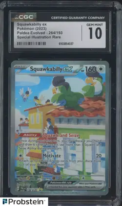 2023 Pokemon Paldea Evolved #264/193 Squawkabilly Ex SIR CGC 10 GEM MINT - Image 1