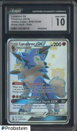 2019 Pokemon Hidden Fates #SV67/SV94 Lycanroc Gx Holo CGC 10 GEM MINT - Image 1