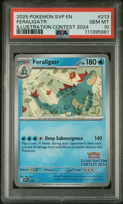 2025 POKEMON SVP EN-SV BLACK STAR PROMO #213 FERALIGATR PSA 10 - Image 1