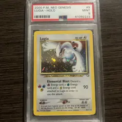 2000 Pokemon Neo Genesis Holo Lugia #9 PSA 9 MINT - Image 1