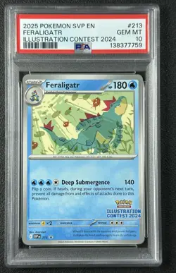 FERALIGATR PSA 10 2025 POKEMON SVP EN #213 ILLUSTRATION CONTEST 2024 GEM 7759 - Image 1