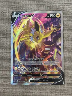 Jolteon v SWSH183 Pokemon TCG Sword & Shield Holo Black Star Promo Card - Image 1