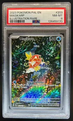 2023 Pokemon SV Paldea Evolved Magikarp Full Art #203/193 PSA 8 - Image 1