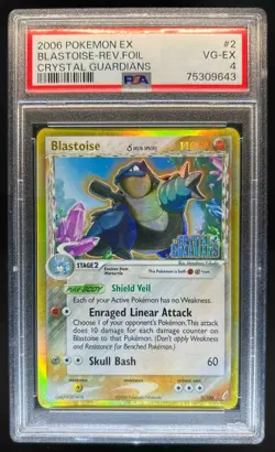 2006 Pokemon Crystal Guardians Blastoise Delta Species Reverse Holo #2/100 PSA 4 - Image 1