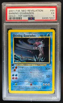 2001 Pokemon Neo Revelation 1st Edition Shining Gyarados Holo #65/64 PSA 5 - Image 1