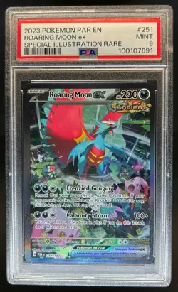 2023 Pokemon SV Paradox Rift PAR EN Roaring Moon ex #251/182 PSA 9 - Image 1