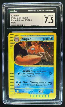 2002 Pokemon Expedition Set Kingler Holo #15/165 CGC 7.5 - Image 1