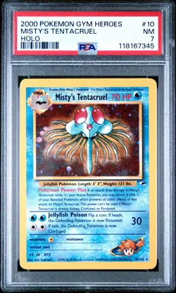 2000 POKEMON GYM HEROES #10 MISTY'S TENTACRUEL HOLO PSA 7 NM - Image 1