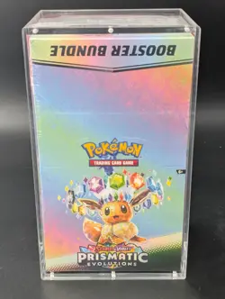 Pokemon SV8.5 Prismatic Evolutions Sealed Booster Bundle Display W/Acrylic Case - Image 1