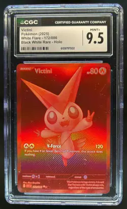 2025 Pokemon SV White Flare WHT EN Victini Black and Rare #172/086 CGC 9.5 - Image 1