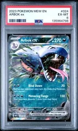 2023 TCG Pokemon Scarlet & Violet 151 | Arbok EX #024 | PSA 6 EX-MT - Image 1