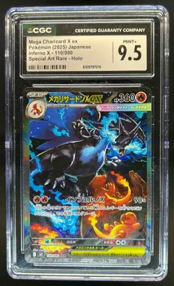 2025 Pokemon JP Mega Charizard X ex Special Art Rare FA Holo #110/080 CGC 9.5 - Image 1