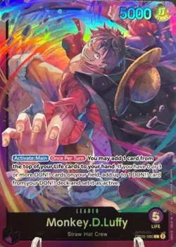 • Monkey.D.Luffy • OP05-060 Leader SD 18 PURPLE Holo Foil One Piece TCG NM - Image 1