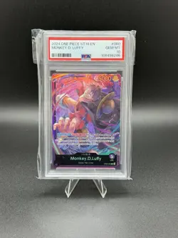 ONE PIECE TCG: Monkey.D.Luffy ST18 OP05-060 Leader PURPLE Starter Deck PSA 10 - Image 1