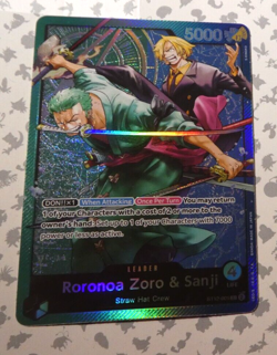 One Piece Card Game English Carte Holo Roronoa Zoro Sanji ST12-001 L Mint - Image 1