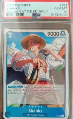 One Piece Shanks P-051 Sealed Battle Promo Englisch PSA 10 - Image 1