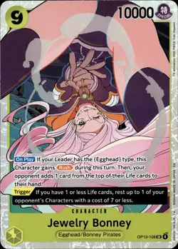 One Piece TCG Jewelry Bonney Op13-108 Super Rare Eng Nm Holo - Image 1