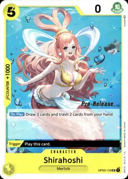 One Piece TCG • Shirahoshi OP03-116 • Pre Release-Promo • ENG/NM - Image 1