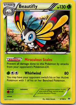 Beautifly 5/108 Holo Rare Pokemon TCG XY Roaring Skies NM Near Mint - Image 1