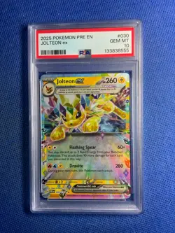 Jolteon ex 2025 Pokemon PRE EN 030/131 Sv: Prismatic Evolutions PSA 10 GEM MINT - Image 1