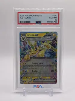Jolteon ex 2025 Pokemon PRE EN 030/131 Sv: Prismatic Evolutions PSA 10 GEM MT - Image 1