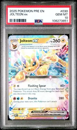 PSA 10 GEM MINT Jolteon ex 030/131 Pokemon Prismatic Evolutions - Image 1