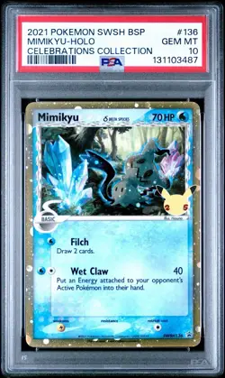 Mimikyu SWSH 136 Promo Cards NM Holo Celebrations PSA 10 Black Star - Image 1