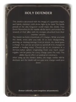 MapHammer Magic Items Unchained D&D Item Card - Holy Defender - Image 2