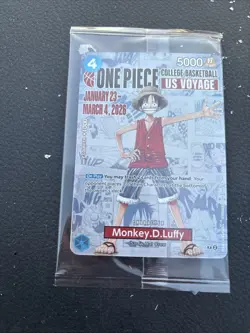 One Piece Monkey D Luffy College Basketball Promo Card Sealed - Rutgers - Image 1