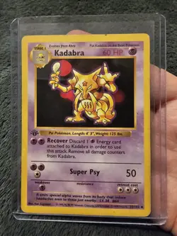 Pokemon Card - Kadabra Base Set (Shadowless) 32/102 Uncommon 1st Edition - Image 1