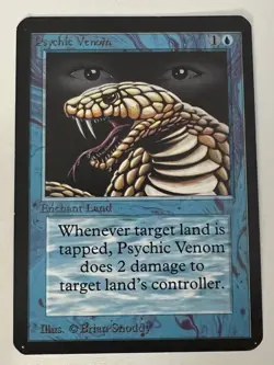 Magic the Gathering MTG Alpha Psychic Venom NM (Beta Bob) - Image 1