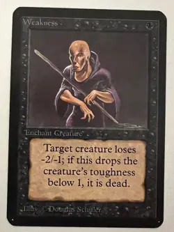 Magic the Gathering MTG Alpha Weakness NM- (Beta Bob) - Image 1